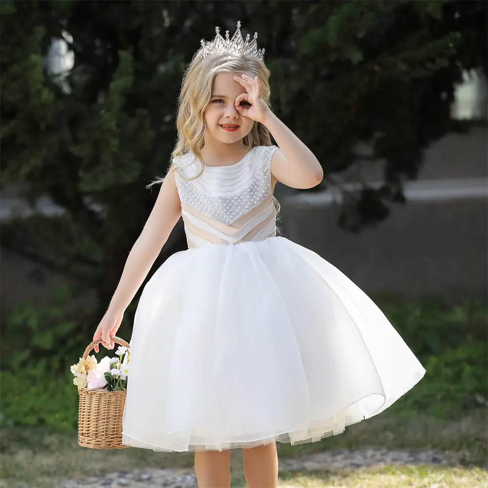 Vestidos de fiesta de cumpleaños de niña pequeña de princesa suave bonita y barata L5300