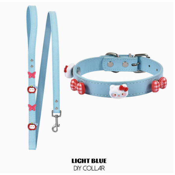 Light blue leash collar