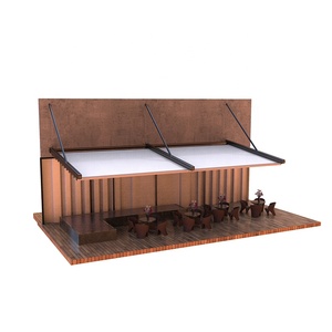 Outdoor Waterproof Metal Retractable Shade System Canopies Outdoor PVC Fabric Folding Roof Pergola
