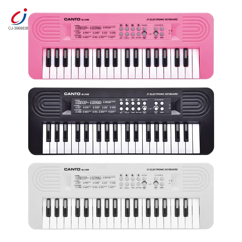 Hengji-juguete musical para niños, Piano Electrónico de 37 teclas, instrumento musical educativo con micrófono