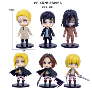 หุ่นแอคชั่นฟิกเกอร์ Attack On Titan Eren,ของเล่นแอคชั่นฟิกเกอร์โจมตีด้วย Pvc 6ชิ้น - Product Image 1