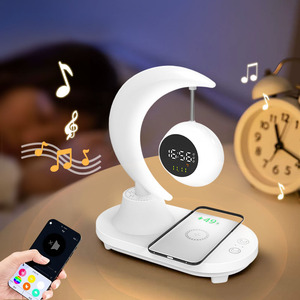 New Arrival Modern LED Music Ambient Lights Wireless Charging Smart Desk <strong>Lamp</strong> With BT Speaker <strong>Time</strong> Date Week Display Function - Product Image 3