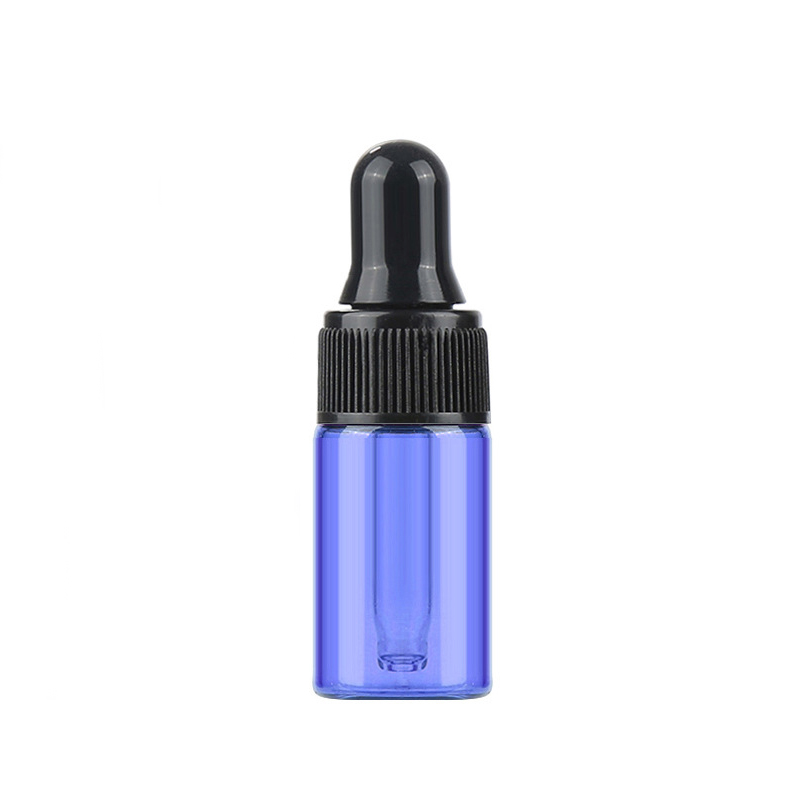 Bouchon compte-gouttes en plastique bleu + noir
