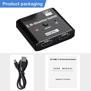 Conmutador HDMI 8K 60HZ 4K @ 120Hz HDMI 2,1 conmutador bidireccional 2 en 1 salida convertidor de Audio 1x2 2x1 para PS4 PS5 Xbox - Product Image 5