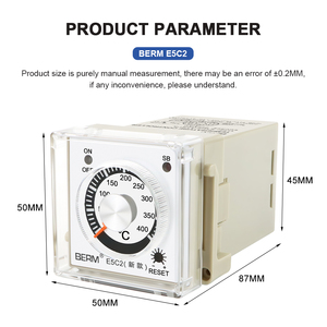 Controlador de temperatura de 220V tipo puntero K salida de relé de entrada 200/400 controlador de temperatura del horno E5C2 - Product Image 2