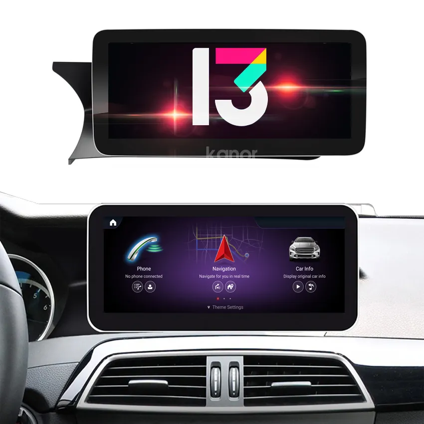 Android 13,0 4 + 64G 10,25 pulgadas multimedia coche video estéreo navegación GPS para Mercedes Benz Clase C W204 S204 C200 C205 C180 C63