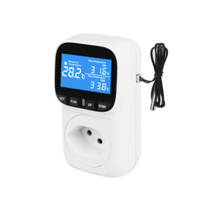 Zurück blaues Licht Temperatur regler Sockel Thermostat SW Stecker mit <span class=keywords><strong>Timer</strong></span>-Schalter Heizung Kühlung für Kühlschrank Aquakultur