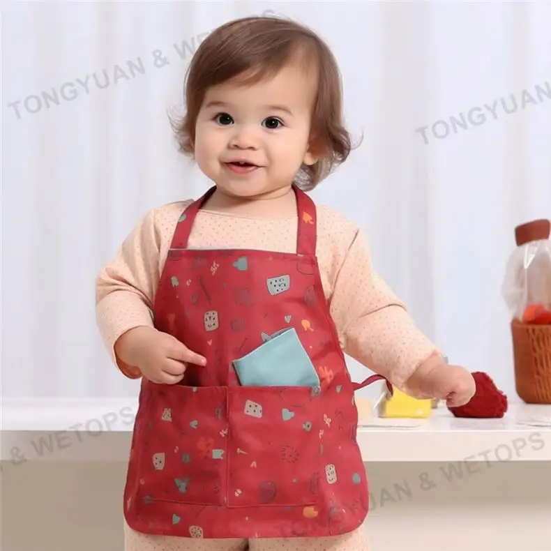 Delantal de bolsillo para bebé, impermeable y antisuciedad, delantal infantil, mono, Baberos de alimentación