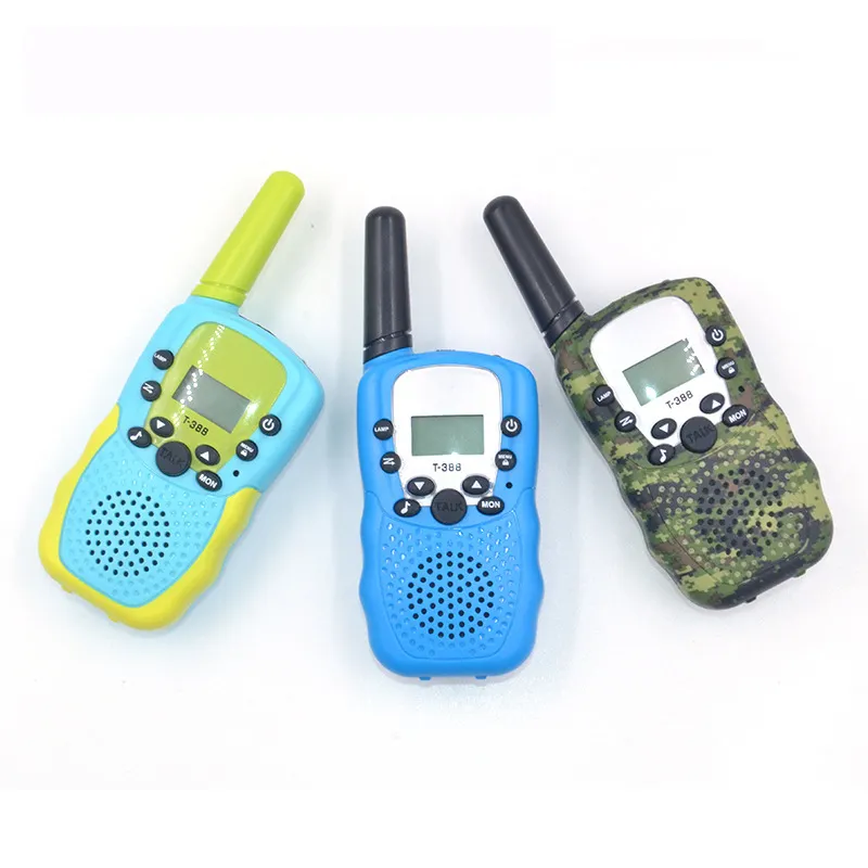 En stock Radio à deux voies jouet T388 pour enfants 3 Miles gamme 22 canaux Frs Gmrs Mini talkie-walkie portable avec boussole lanière