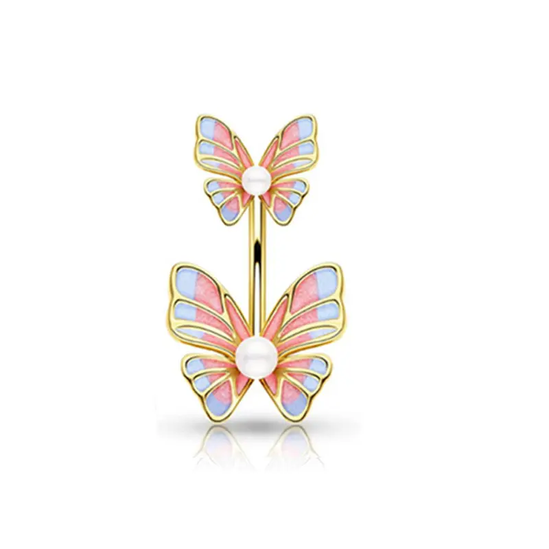 Trend großhandel schmetterling diamant edelstahl niedlich modisch nase ringe für frauen körper piercing schmuck