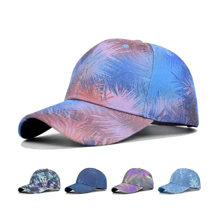 Fashion Leaf Pattern Hat New Tie Dye Baseball Caps for Men and Women Snapback Cap Custom Logo Top Degree Quality Cap