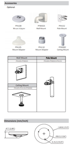 Dahua miglior prezzo 6MP Fisheye IR50m IP Dome Camera IPC-EBW8630 - Product Image 5