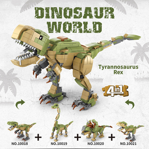 ชุดตัวต่อไดโนเสาร์หลายสไตล์ของเล่น Tyrannosaurus Rex ฟิกเกอร์ไดโนเสาร์4-in-1Dinosaurs - Product Image 2