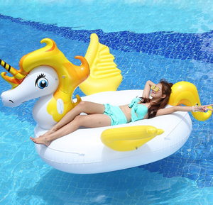 2021 nuovi grandi supporti per unicorno arcobaleno giallo cavalli volanti galleggiante per piscina scarichi galleggianti gonfiabili in PVC galleggiante per piscina - Product Image 4