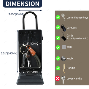 TTlock duvara monte taşınabilir büyük kapasiteli Keybox güvenlik kilidi güvenli dijital kod App kontrol araba dış için akıllı anahtar kutu - Product Image 2