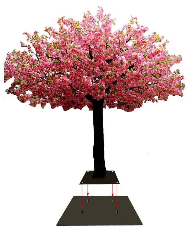 Planta de flores artificiales de plástico rosa, árbol de flores de melocotón para interior y exterior, 3 metros, en oferta