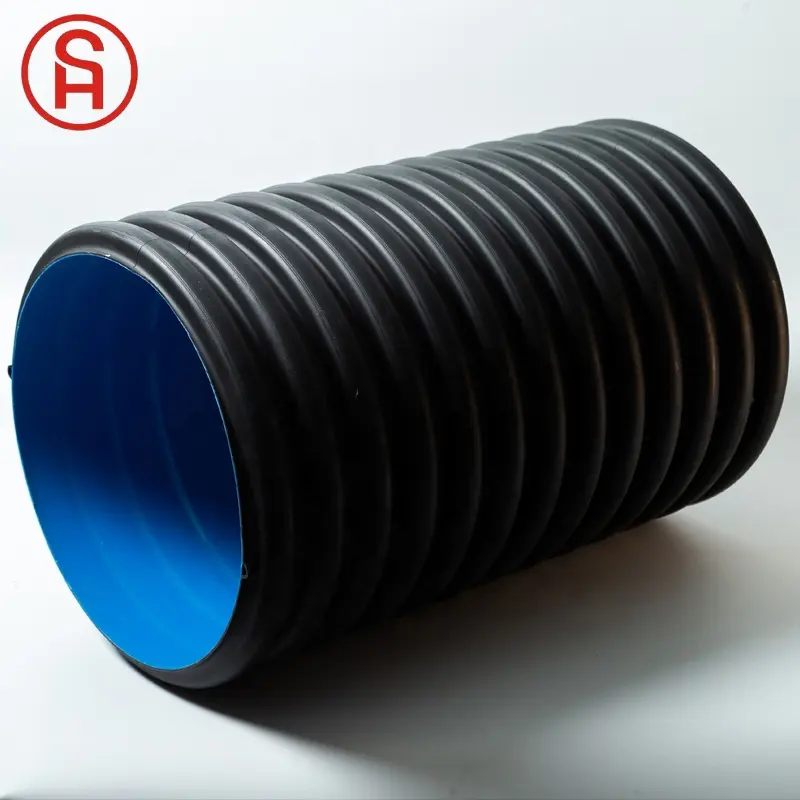 Venta al por mayor de alta calidad de doble pared corrugado tubo de drenaje de plástico HDPE tubo corrugado