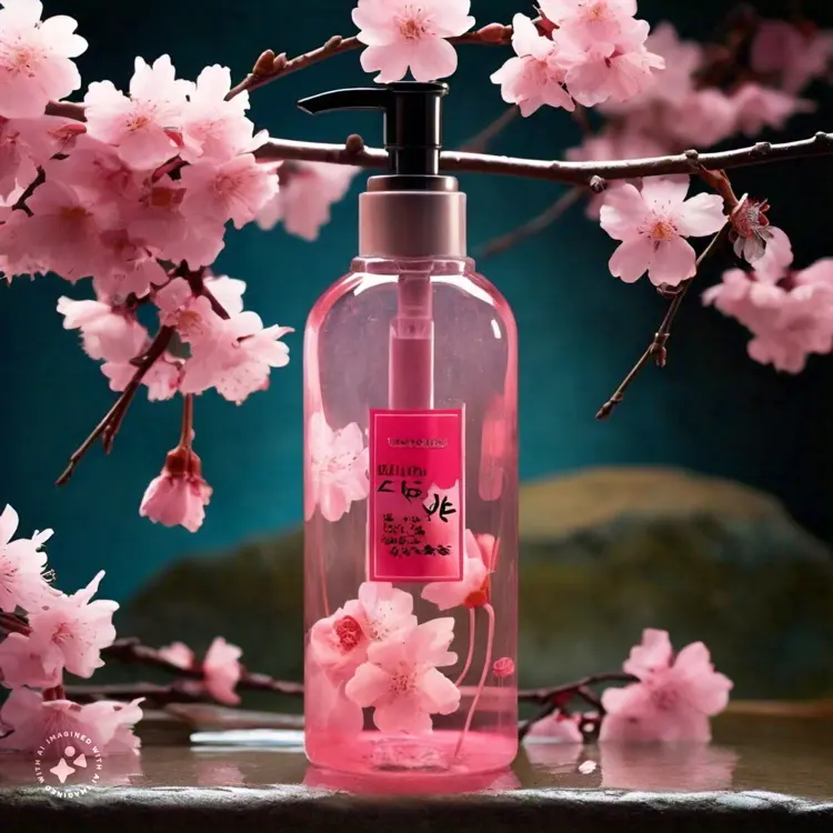 China Maker Logotipo personalizado Flor de cerezo japonesa Pétalo Fragancia Perfume Leche Niebla Loción para manos y cuerpo en 1 Gel de ducha de lavado corporal