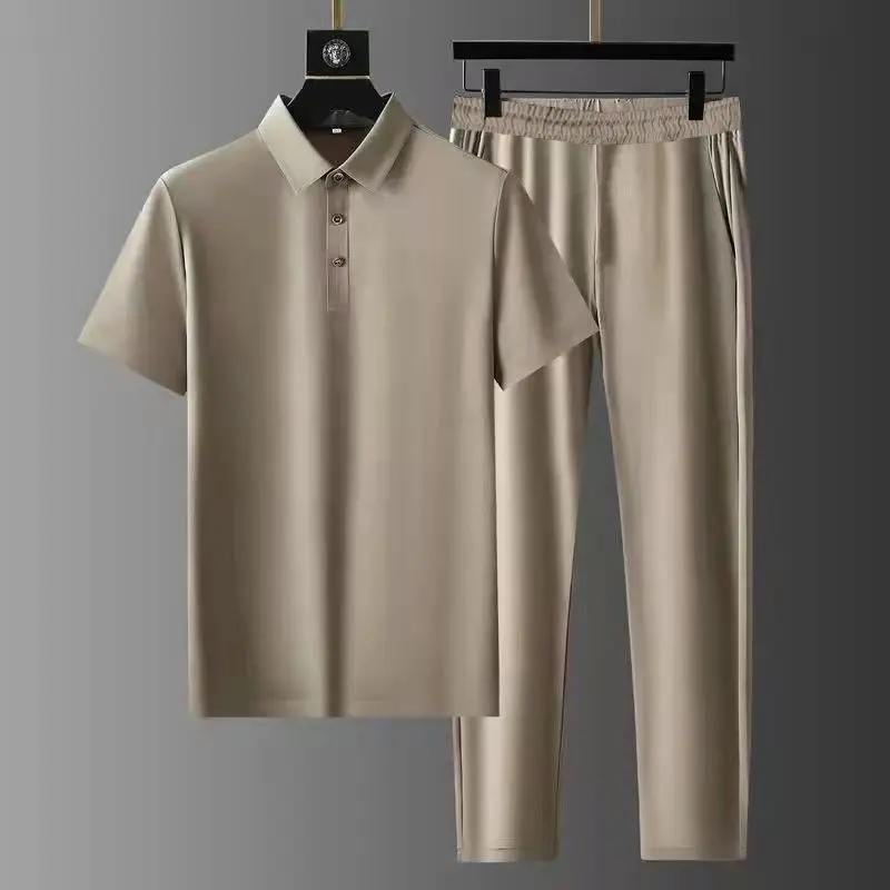 Spandex Polyester Người Đàn Ông Nhanh Chóng Làm Khô Ngắn Tay Áo Polo Áo Sơ Mi Và Quần Tracksuits Biểu Tượng Tùy Chỉnh Polo T Áo Sơ Mi Và Quần Bán Buôn