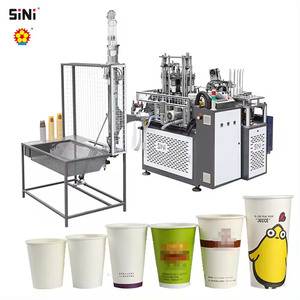 Tek kullanımlık kağıt bardak yapmak için Mini 60-90 pcs/dak yüksek hızlı otomatik kahve kağıt bardak yapma makinesi