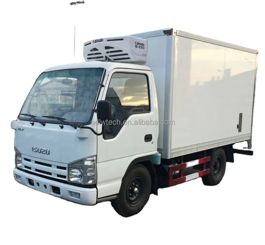 5-8 ton isuzu hafif hizmet kapalı kutu frigorifik kargo Van kamyon soğutma kutusu ile