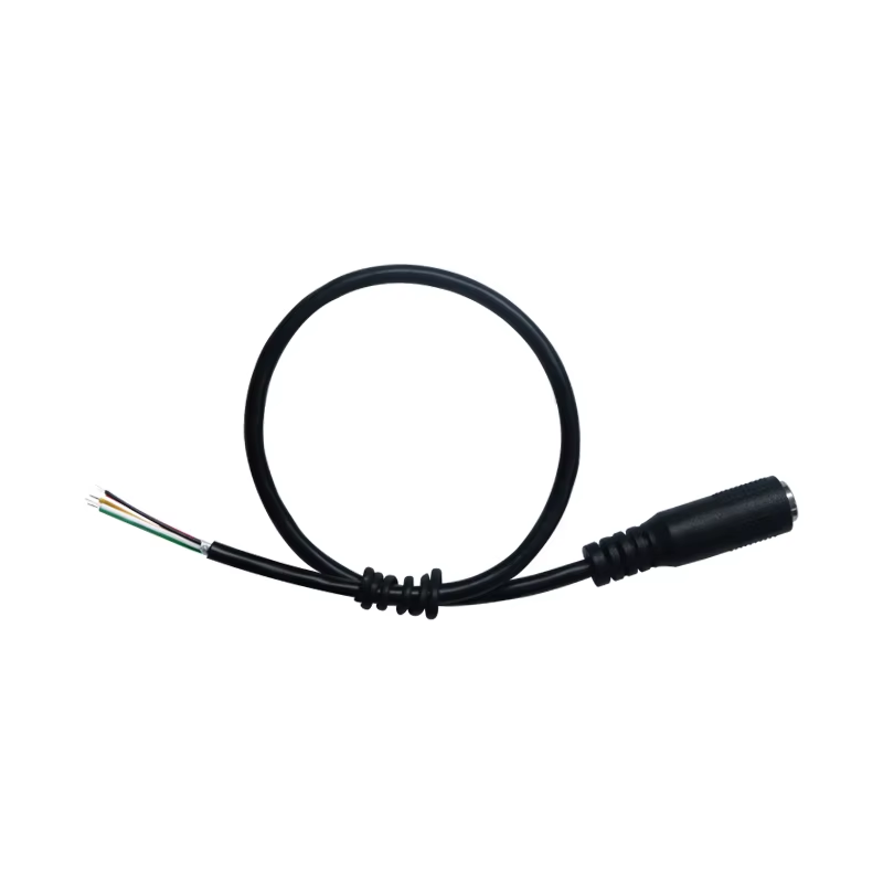 Black 5-core male audio cable
