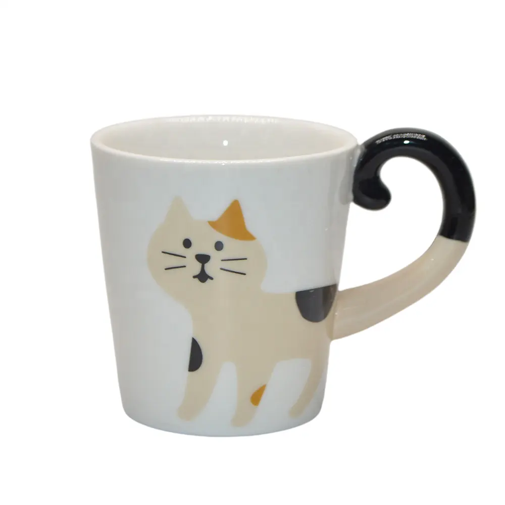 Creativo manejar gato taza de café de cerámica 3 D con kitty taza para la venta