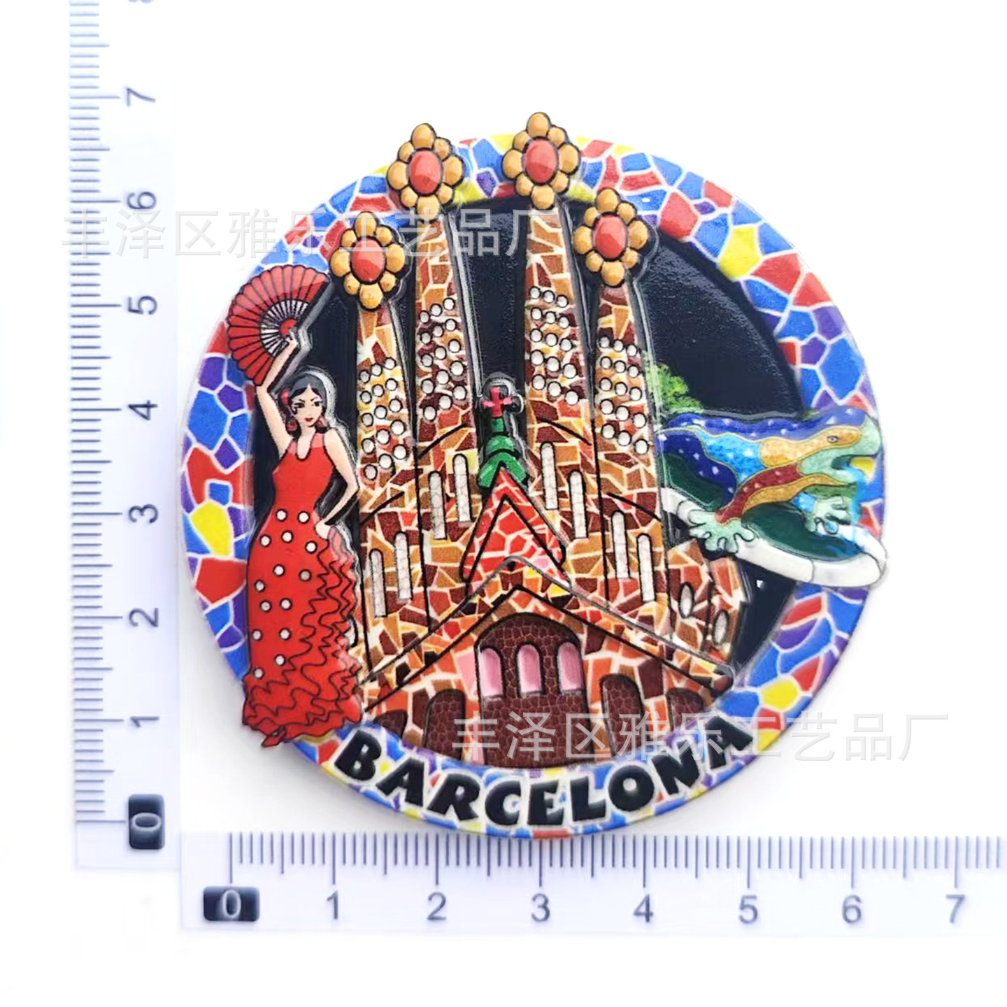 Coloridos puntos de referencia de Barcelona (resina)