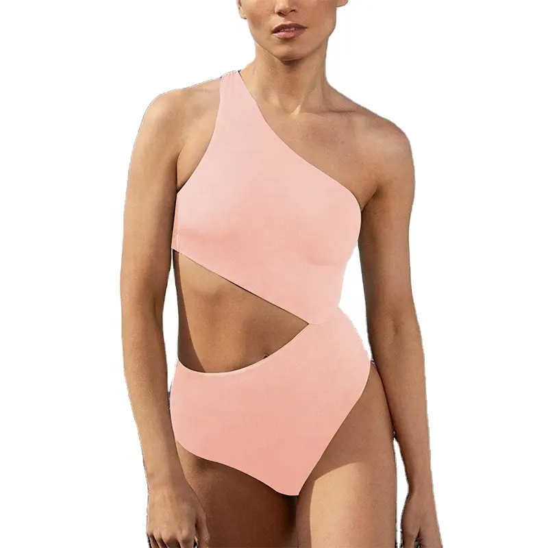 Maiô feminino com estampa única, roupa de banho de alça única, monokini, suporte personalização