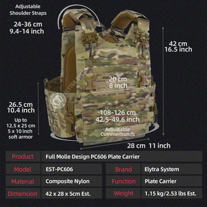 Thiết bị chiến thuật cổ điển đầy đủ Molle hệ thống 6094 phong cách Chiến thuật Vest Túi tùy chỉnh tấm tàu sân bay Đen Nhà máy thực - Product Image 6