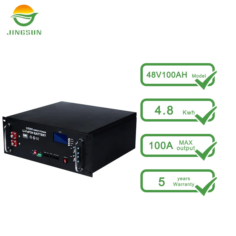 Jingsun sistema di sicurezza e di difesa 51.2V 200AH Rack montato batteria al litio per il sistema solare