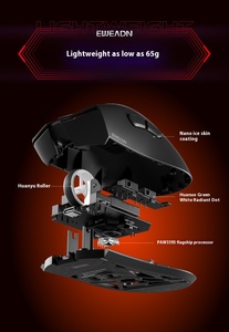 EWEADN A5 Mouse da gioco Wireless con grande Design a mano per gioco ergonomico leggero per Computer da ufficio - Product Image 3