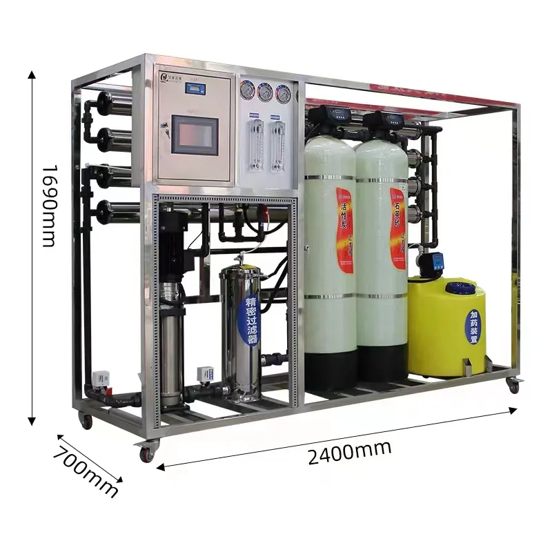 Ro 1 Ton Tratamiento de Agua purificada por ósmosis inversa 1000l/H Máquina de agua pura industrial Equipo de agua potable directa