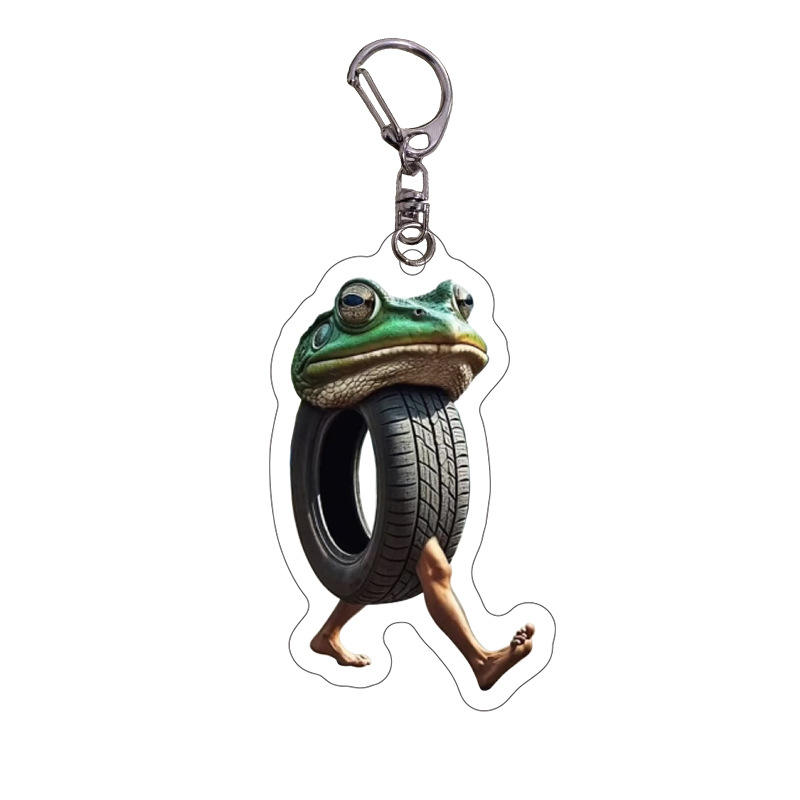 Grenouille de pneu de jambe humaine