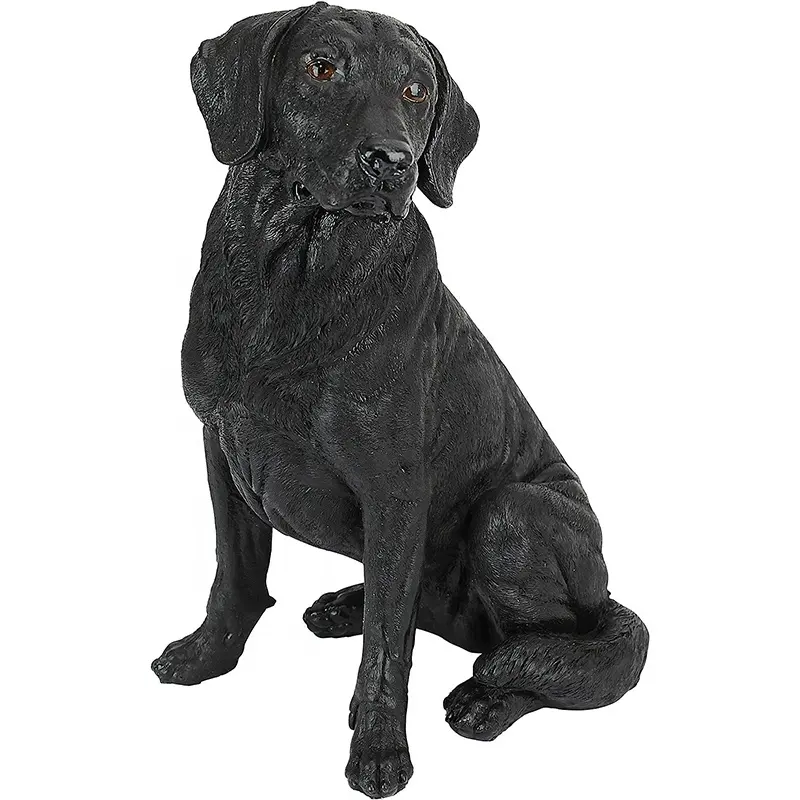 Groothandel Custom Ambachtelijke Home Decor Hond Standbeeld Realistische 3d Hars Zwarte Labrador Retriever Sculptuur