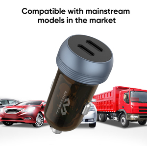Veaqee 20W PD QC3.0 Portable Charger Car Quick Dual Dual Port Type-c Adapter Fast Charging <strong>Usb</strong> Car Charger - Product Image 5