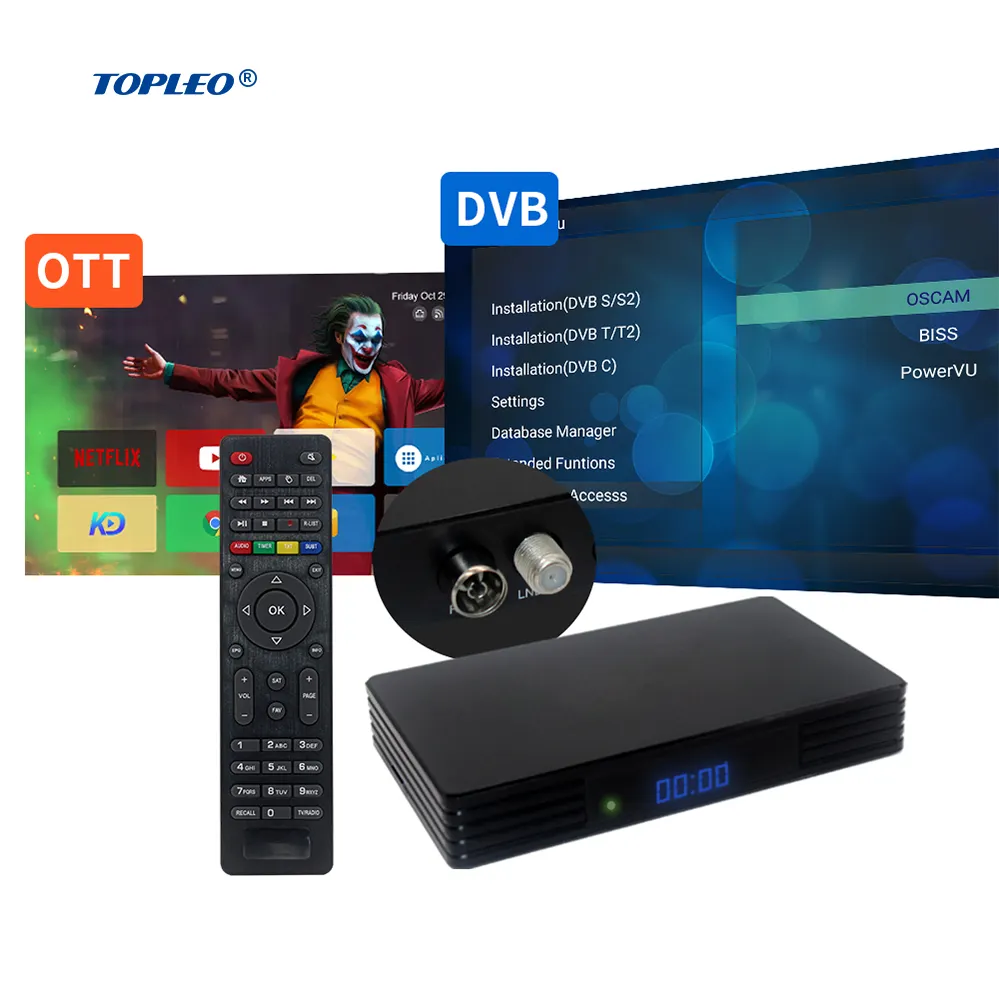 Высокое качество Android Linux Iptv Tv Box спутниковый приемник Usb Dvb T2 S2 4K телеприставка