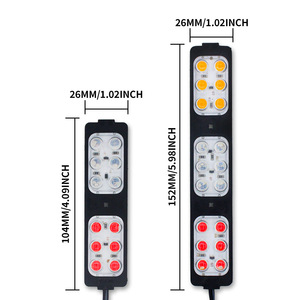ไฟ LED 18ดวง DC12V/24โวลต์12 LED 18ดวงไฟกระพริบสีแดงและสีน้ำเงินไฟสัญญาณเตือนรถบรรทุกและรถจักรยานยนต์ - Product Image 1