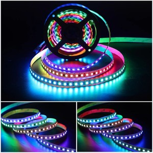 DC12V WS2811 indirizzabile RGB programmabile nastro LED 30 60 96 bianco nero PCB 5M 12V 24V WS2811 RGBIC striscia LED - Product Image 5
