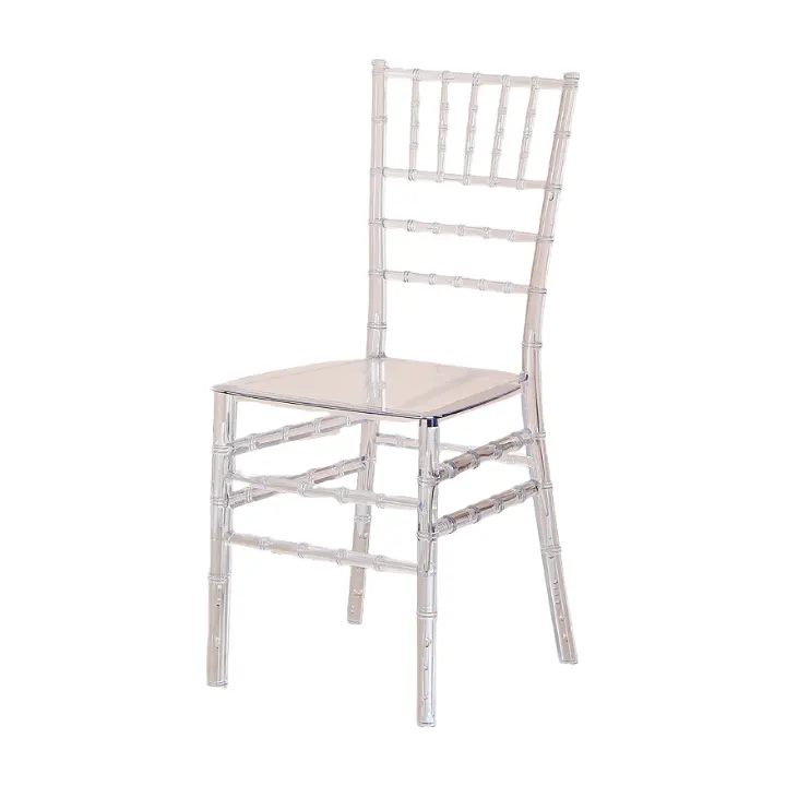 중국 제조 공급 하이 퀄리티 스태킹 투명 웨딩 장식 의자 크리스탈 의자
