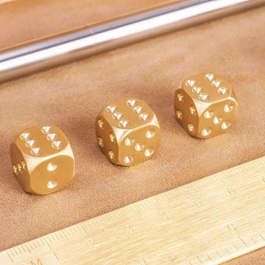 Brass kim loại rắn Xúc xắc tay đánh bóng thanh Nguồn cung cấp Món quà sáng tạo Mạt chược sàng hoạt động xúc xắc - Product Image 3