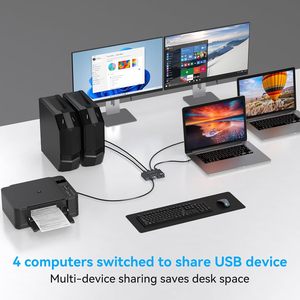 OEM ODM USB 3.0スイッチャー4ポートキーボードマウススキャナープリンターリモートケーブル4コンピュータ4デバイスの在庫 - Product Image 5