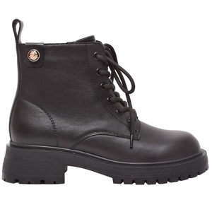 קסם מלכותי עור אמיתי פלטפורמה מגפי 4.5 ס "מ רירית צבע שחור קצר - Product Image 2