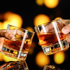 Transparent Round Shape Support Custom Bottom Pattern Whiskey Glass <strong>Cup</strong> of Lion for Whiskey Bourbon - Product Image 5