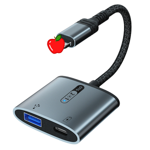 2023新的usb otg适配器2合1照明至usb3.0 otg电缆鼠标键盘转换器，带充电端口，适用于iphone ipad - Product Image 1