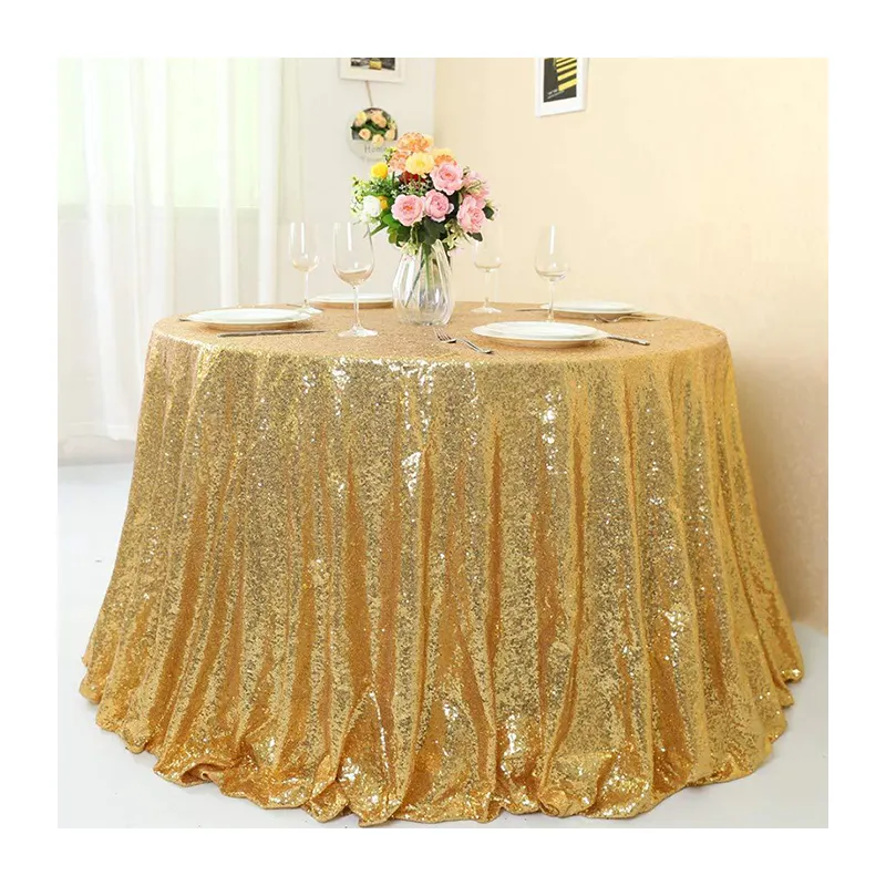 Christmas cream wedding hotel exhibition party decoration round purple sequined 50 72 90 108 120 inch purple round tablecloth