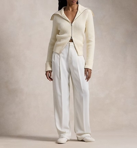 Mùa Đông Giản Dị Ấm Áp Phụ Nữ Đan Len Cardigan Áo Len Rắn Puls Thiết Kế Cổ Áo Merino Len Zip Áo Len Cho Phụ Nữ - Product Image 2