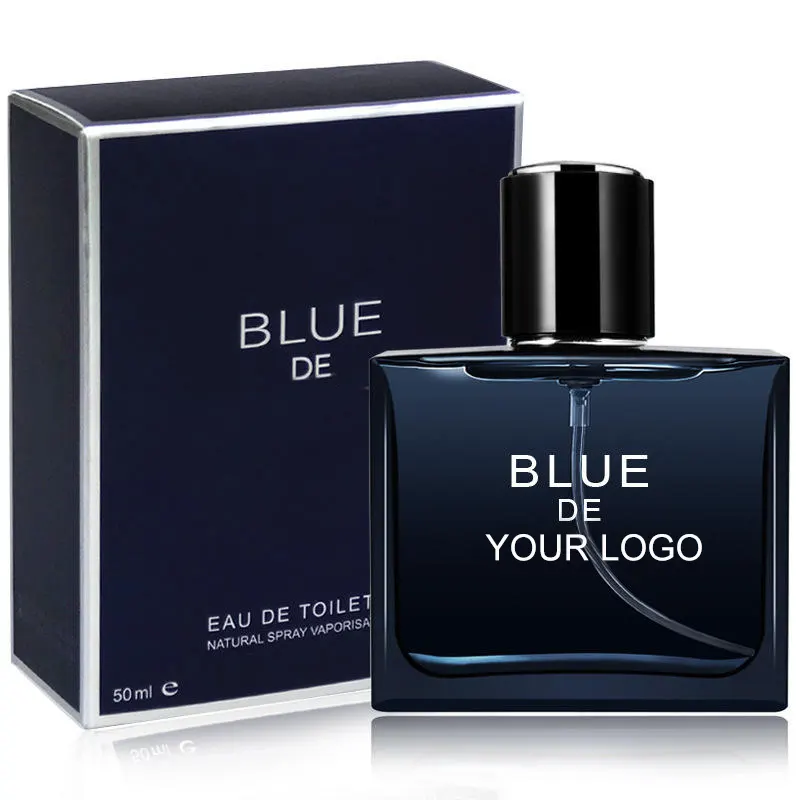 50ml, pour homme, bouteille De parfum De couleur bleue, Spray durable 48 heures, parfum De mer, prix d'usine