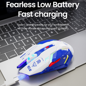 EWEADN G10 Mini Mouse ottico senza fili con retroilluminazione RGB e 6 Macro tasti di programmazione del pulsante di silenziamento per Computer portatile - Product Image 2