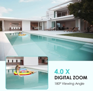 Icsee 4K 8MP 180度超宽视角全景WIFI双镜头固定IP摄像机室外4MP AI安全摄像机 - Product Image 4